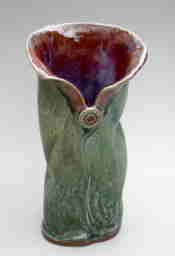 handbuilt vase, 9" high, 