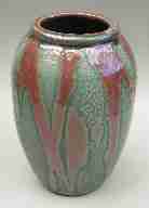 vase with red pattern, 8" high, 