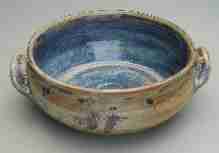 serving dish with handles, 8" dia., 